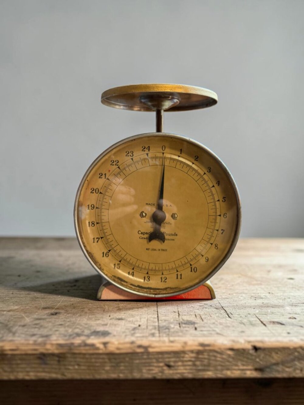RARE Antique Vintage Family Scale USA Gold Blue